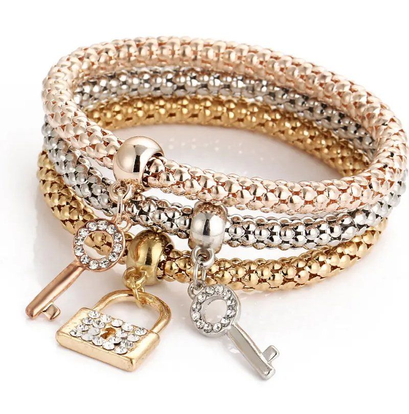 Bracciali & Braccialetti: 3er Set Armband Schloss & Schlüssel – Nuovo e nell'imballaggio originale da Glattbrugg venduto da majuska01 2