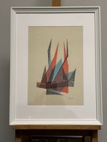 Dessin original abstrait géométrique signé Xavier Fiala.