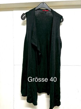 Schwarze Damen Weste/ Gilet Grösse 40, Wasserfall Look