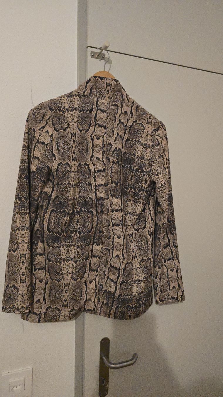 Pull&Bear Giacche: Blazer imprimé python Pull&Bear, taille XS, doublure satinée – Nuovo (secondo la descrizione) da Carouge GE venduto da dem_7zbc 4