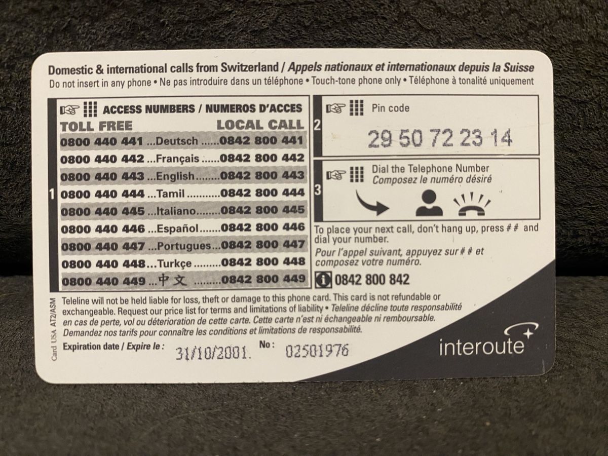 Cartes de téléphone: Teleline – D'occasion à Lausanne par babacard10 1