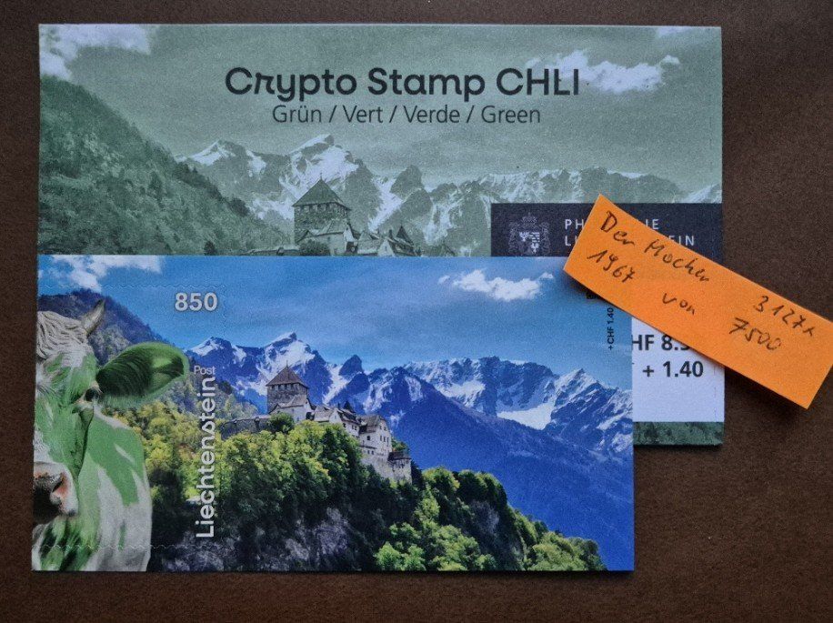 Tutti i francobolli: FL Crypto Stamp CHLI GRÜN, "Der Hocker", postfrisch – Nuovo (secondo la descrizione) da St. Moritz venduto da Guenteratch