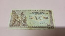 50 Dinar Jugoslawien 1946 - Seltene Banknote für Sammler