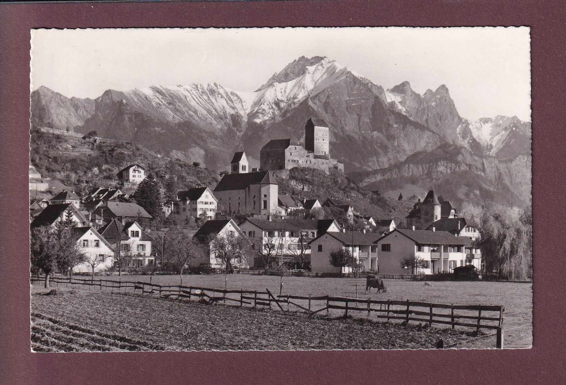 Cartoline postali: SARGANS - Schloss - Falknis – Usato da Pully venduto da nicecards