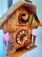 Kuckucksuhr Holz mit Vogel und Gewichten guter Zustand