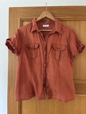 Damen Bluse Yessica C&A rostrot kurzarm guter Zustand