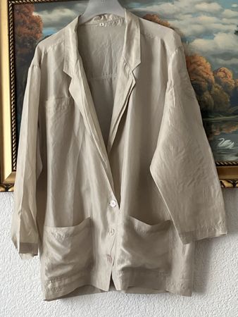 SeidenJake,in Beige,GrS.Gereinigt Top VonNichtrauh(K6)ID622