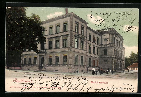 Ansichtskarten: AK Schaffhausen, An der Mädchenschule – Gebraucht aus Berlin von bartko-reher