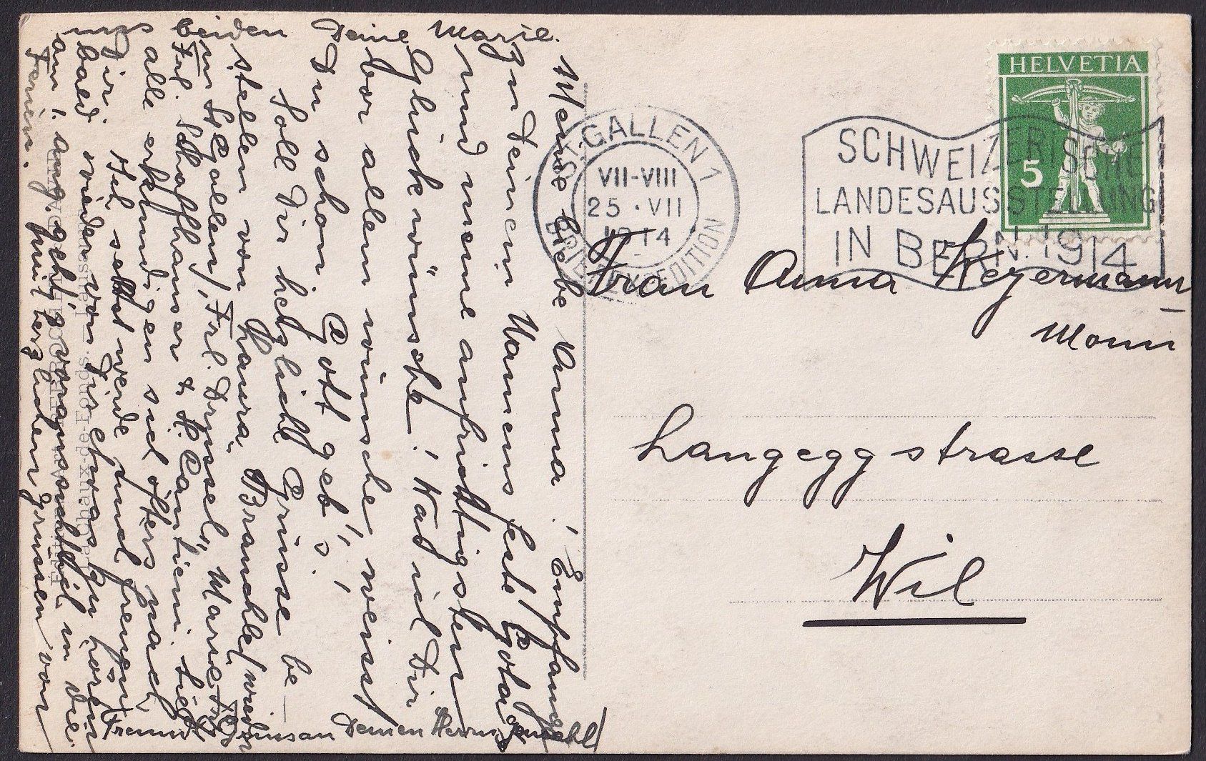 Cartoline postali: St. Georgen - St. Gallen Teilansicht – Usato da Olten venduto da clotaldi 1