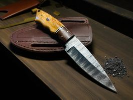 Damast Messer feststehend HANDMADE 21cm ODERMATT No. 45 NEU