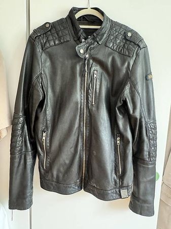 Tigha Lederjacke Herren Gr. M  Schwarz Echtleder Bikerjacke