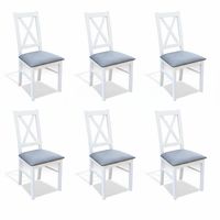 Set of 6 Wooden Textile Chairs Dining Set JVMOEBEL