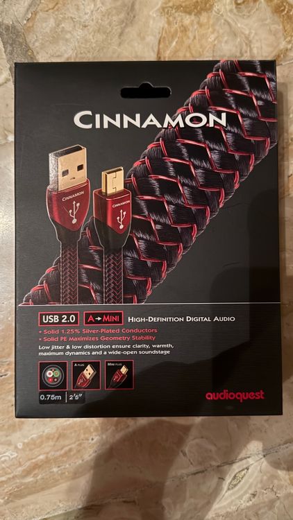 AudioQuest CINNAMON Digital USB-A zu Mini FÜR D/A-WANDLER (Gebraucht ...
