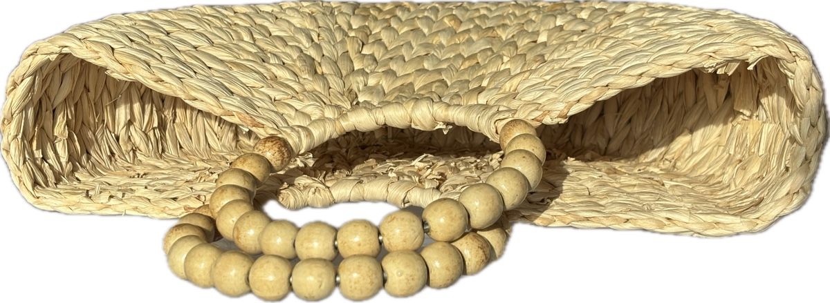 Taschen für Damen: Sac à main paille d'été anse perles bois boho chic – Neu (gemäss Beschreibung) aus Dotzigen von SecondHandGems 1