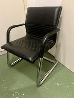 6x Wilkhahn Konferenzstuhl Leder schwarz - Freischwinger
