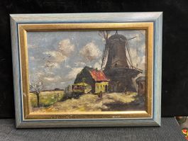 HUILE SUR TOILE MAROUFLEE SIGNÉE ET DATÉE 1923
