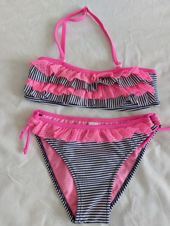 Süsser Bikini Gr. 10 (ca134/ 140) Rosa marine gestreift Rü