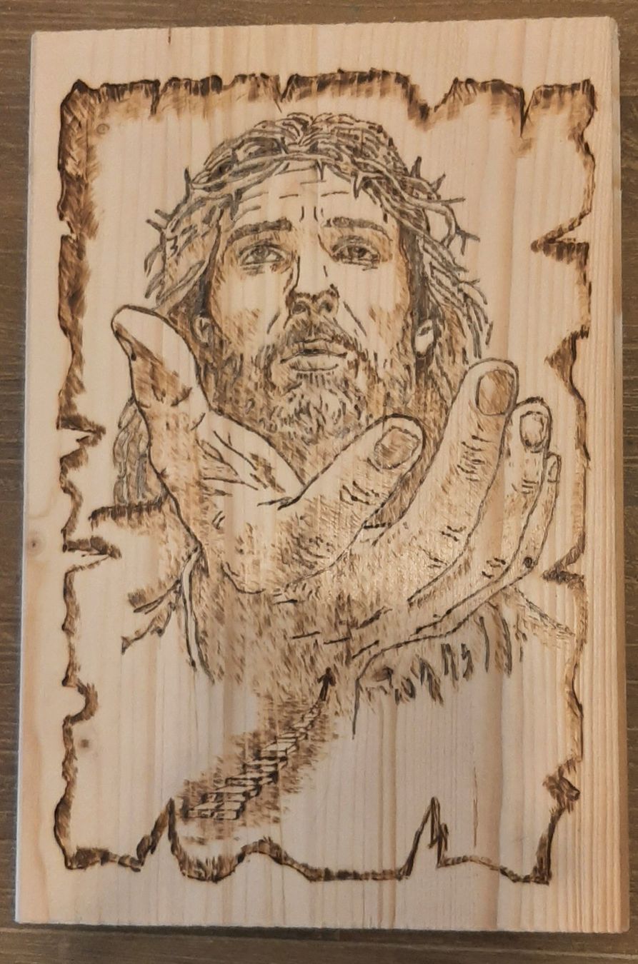 Articoli in legno: Brandmalerei - Jesus – Usato da Seewen SZ venduto da EK-CH-65