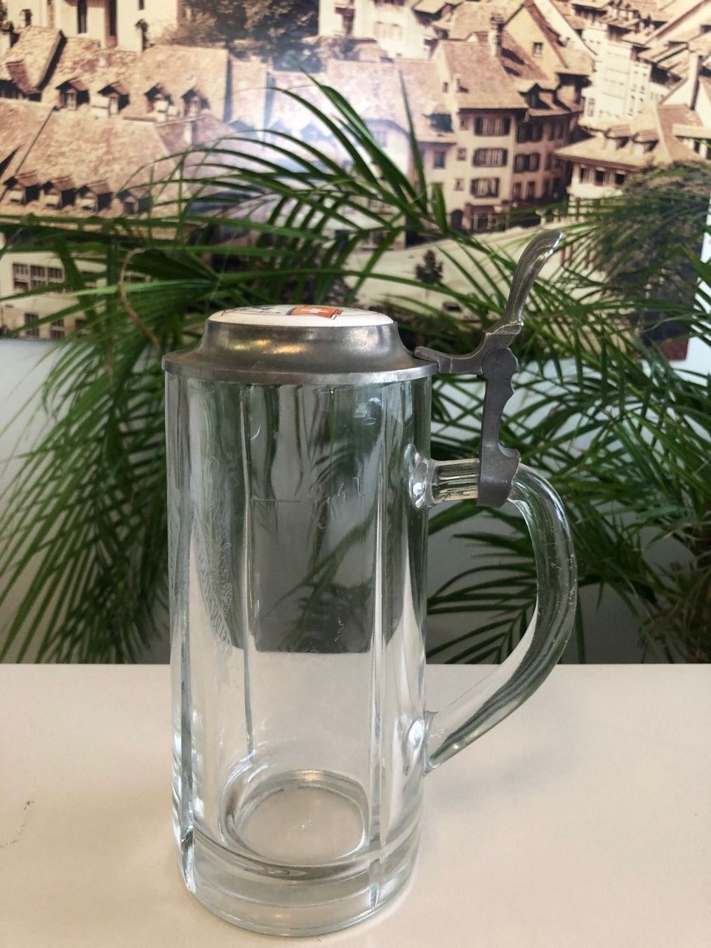 Bicchieri: Bierglas mit Zinndeckel ! Vintage ! – Usato da Brügg BE venduto da better14