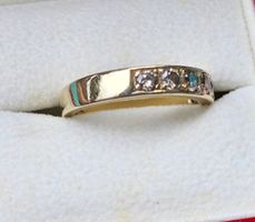 Goldring mit 7 ECHTEN Diamanten 0.01 ct * 14 Karat * Gr. 55
