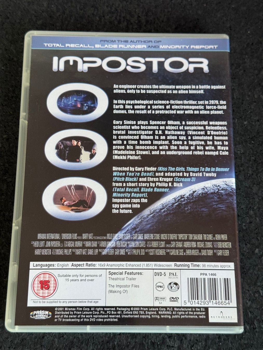 Tutti i DVDs: Impostor spunky SciFi Thriller DVD – Usato da Fribourg venduto da tschjoly 1