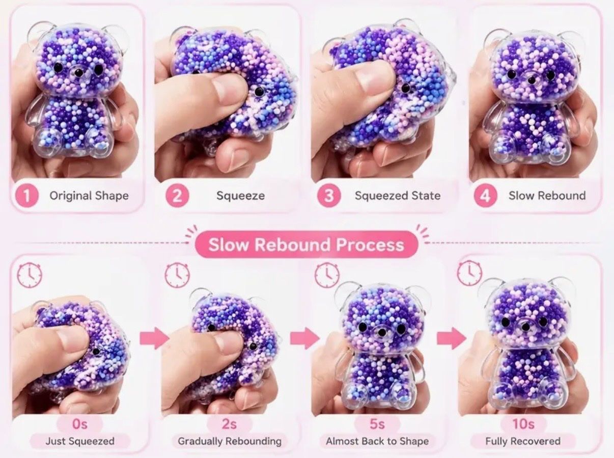 Giocattoli: 2x Squishies-Bärchen- Stressabbau-Einschulung-Konzentration – Nuovo e nell'imballaggio originale da Teufenthal AG venduto da MeineSchatztruhe 2