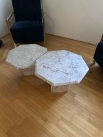 Beistelltische Set achteckig Marmor hell guter Zustand