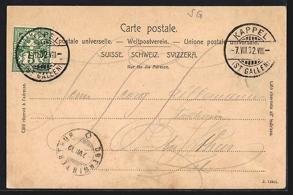 Cartoline postali: Ebnat-Kappel, Steinthal, Gasthaus zum Sp – Usato da Berlin venduto da bartko-reher 1
