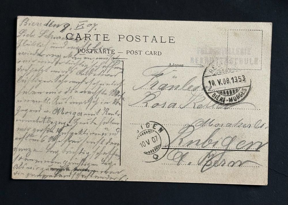 Cartoline postali: SCHWEIZER ARMEE FELDBATTERIE AUF DEM MARSCH 1908 – Usato da Ostermundigen venduto da crazy-horse-1840 1