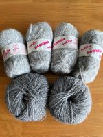 Lot de 6 pelotes de laine grise chinée Bellana Wolle