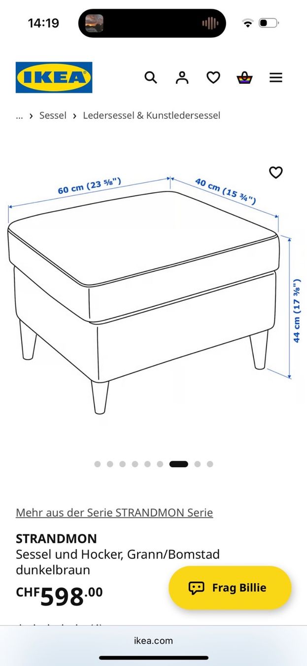 Ikea Poltrone: STRANDMON Sessel inkl. Hocker Dunkelgrau – Usato da Luzern venduto da noz_b7k9 5