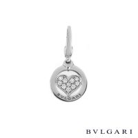 BVLGARI Tondo Heart  Or blanc 18K & 10 Diamants