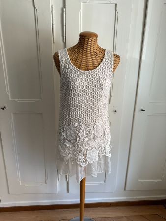 Hippie Boho Kleidchen weiss S