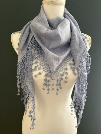 Blaues Spitze-Tuch, Schal, Sommer-Accessoire