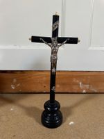 Kruzifix Tischkruzifix schwarz Metallfigur ca. 28cm Höhe