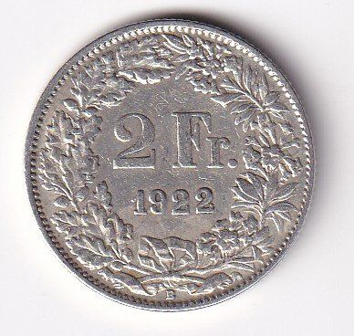 Tutti le monete: 2 Franken 1922 rar – Usato da Neuchâtel venduto da karlpierrino