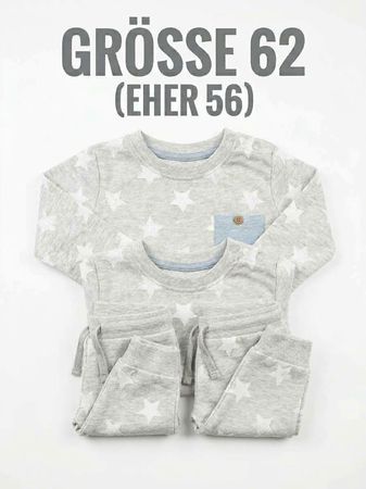 Baby Set Pullover und Hosen grau Sterne Grösse 62 eher 56
