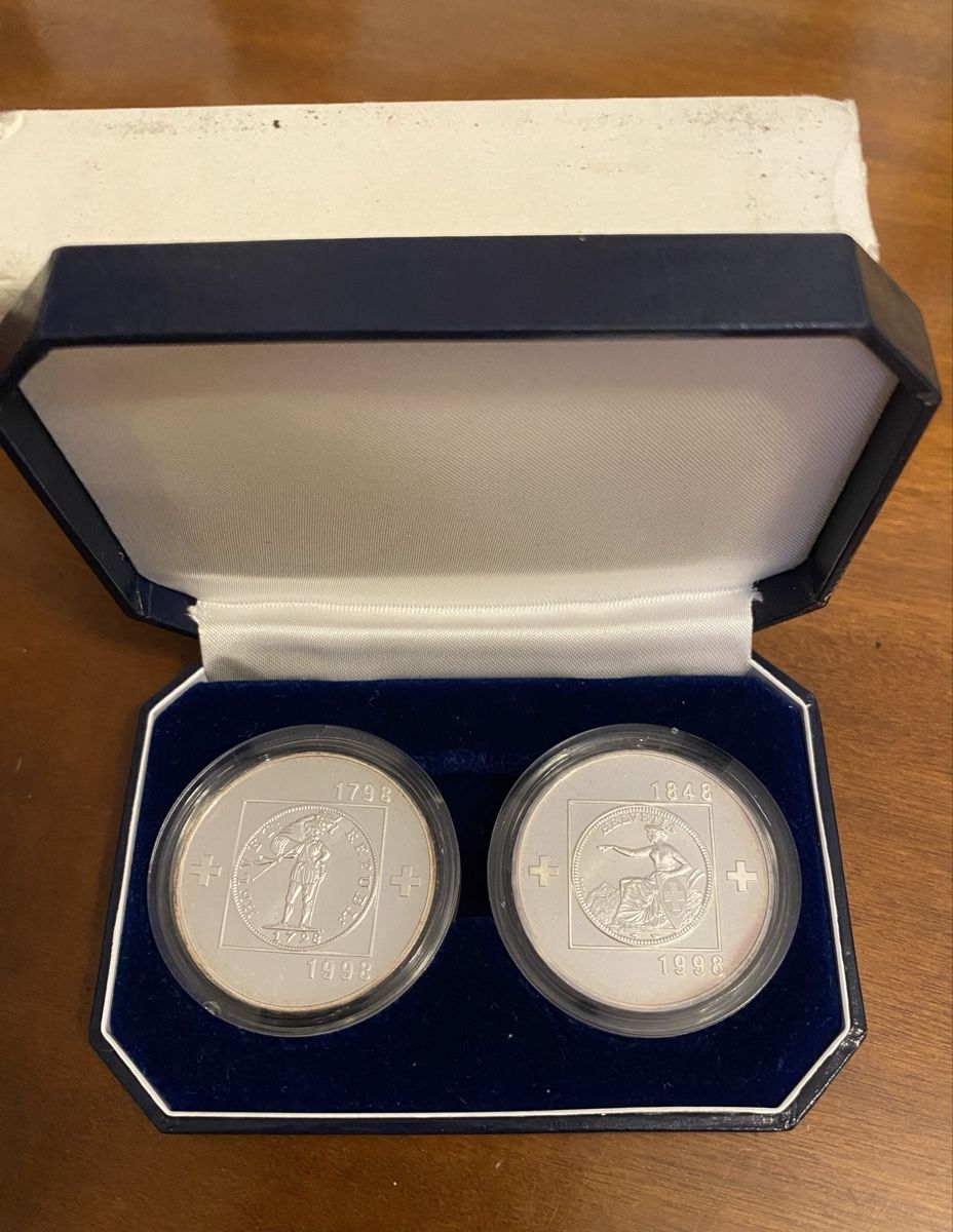 Tutti le monete: 2 x 20 francs 1998 – Nuovo e nell'imballaggio originale da Genève venduto da Mar7319 2