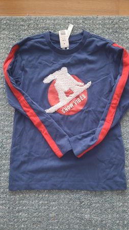 Langarme T Shirt, gr 134 cm