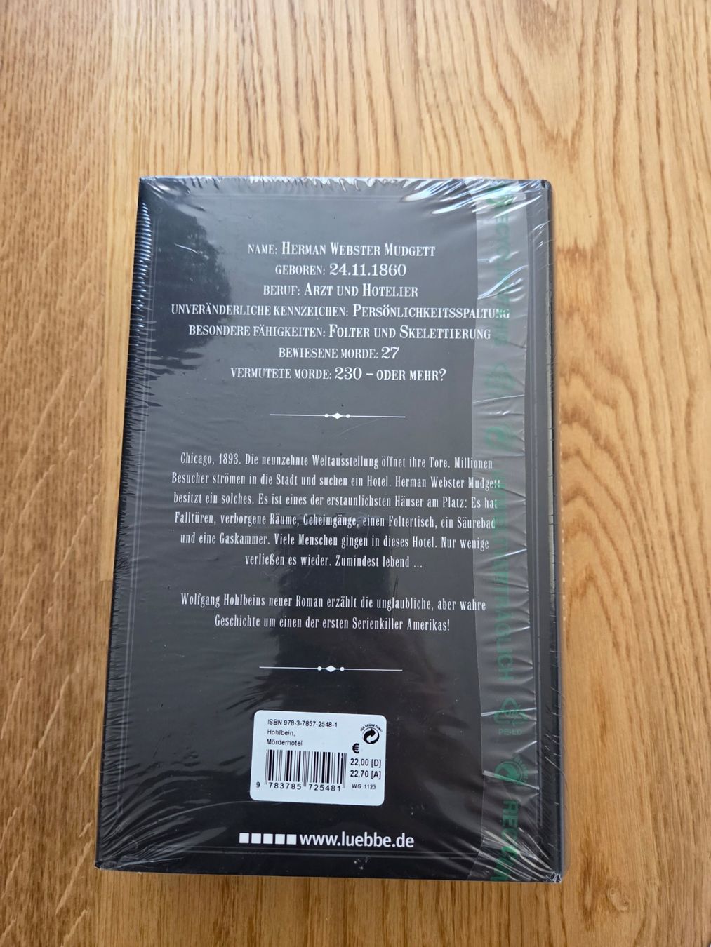Libri: Mörderhotel von Wolfgang Hohlbein – Nuovo e nell'imballaggio originale da Liebefeld venduto da VelvetVault 4
