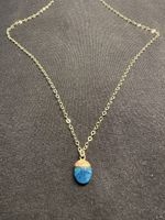 925 Silber Halskette mit blauem Anhänger Italien