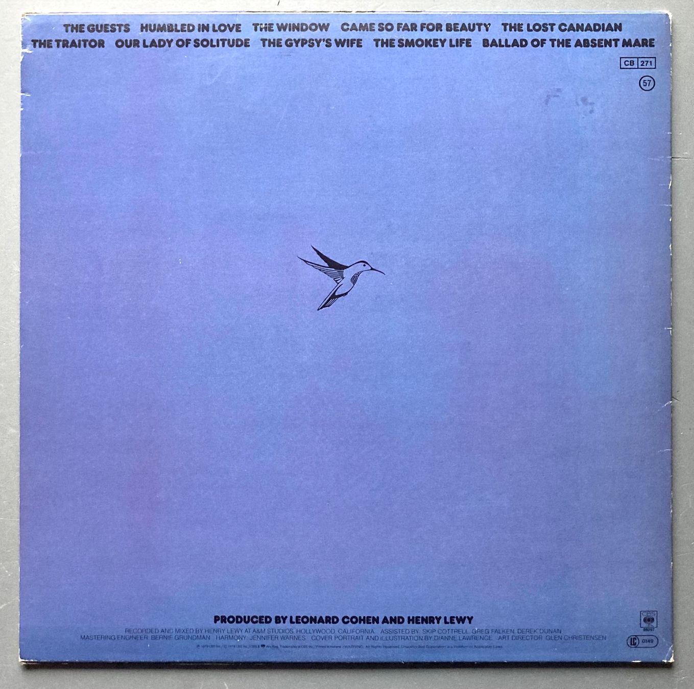 Dischi in vinile: LEONARD COHEN - RECENT SONGS – Usato da Poliez-Pittet venduto da Newtown-Records 1