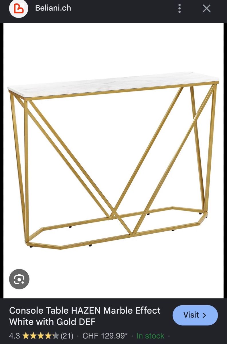 Tavoli: Konsolentisch Marmor Optik Weiss/Gold – Usato da Biberstein venduto da LOREDANADF1 1