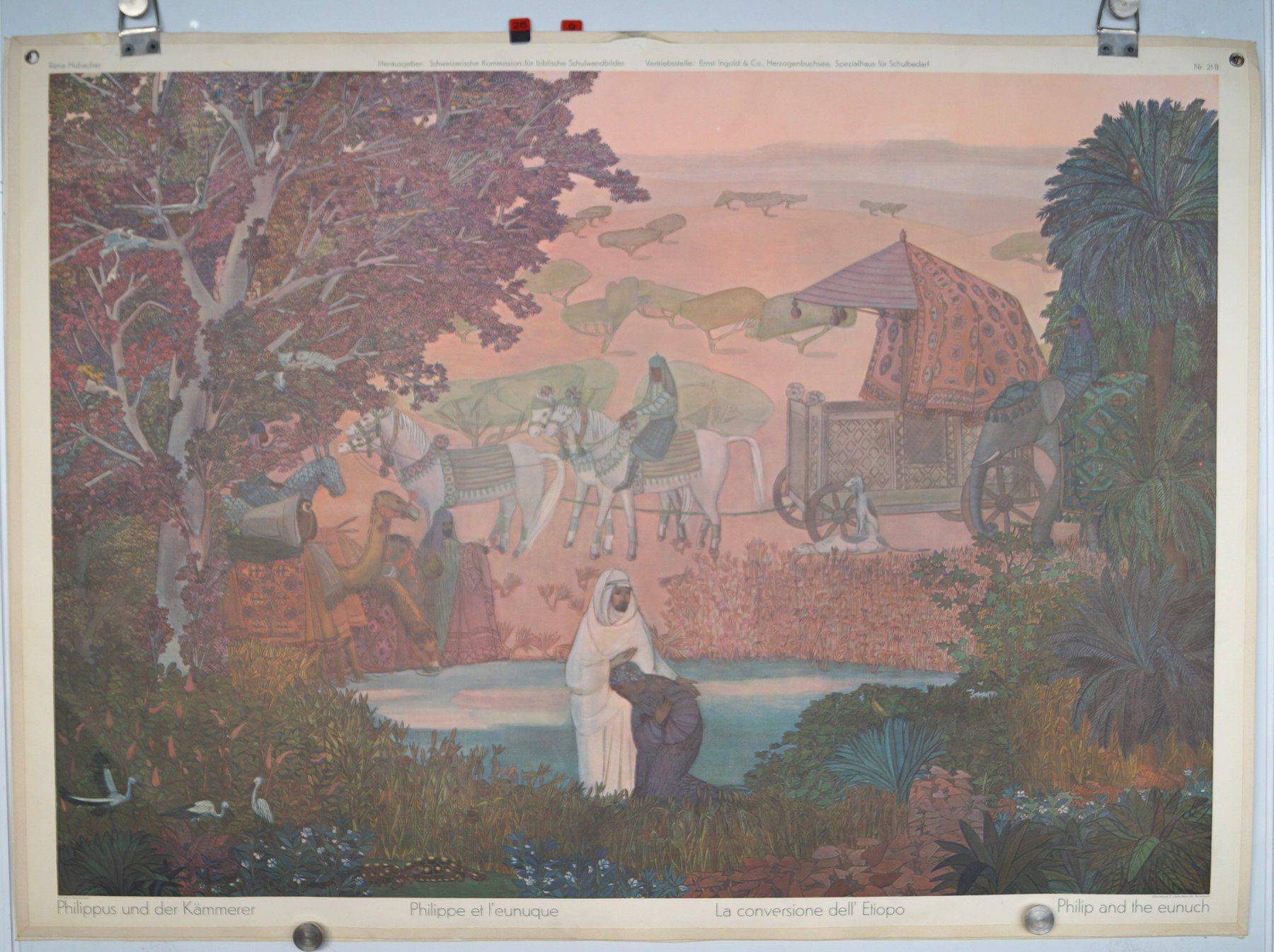 Posters & Illustrations: Schulwandbild Nummer 21 B: Philippus und der Kämmerer – D'occasion à Härkingen par sammelbecken 1