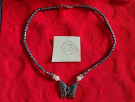 Halskette mit Schmetterling aus Stein (22)