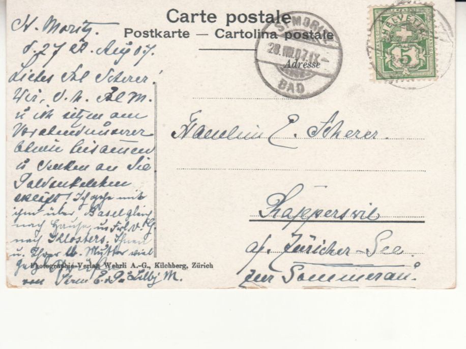 Cartoline postali: Tschiervagletscher 1907 – Usato da Bürglen TG venduto da StampGraf 1