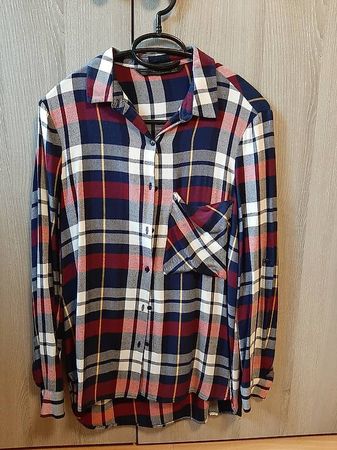 Zara Damenhemd/Bluse Gr. XS, Rot/Blau