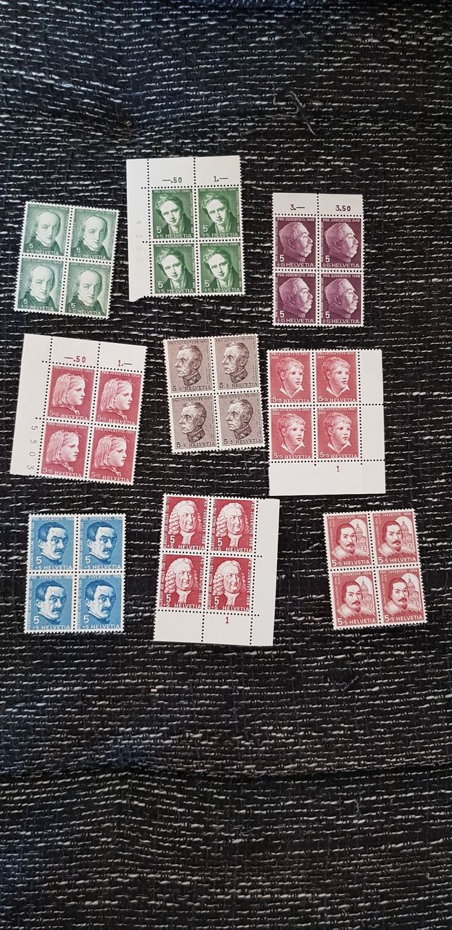 Alle Briefmarken: Pro Juventute postfrisch Blocks – Gebraucht aus Jona von Glareola