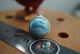 Larimar Rund    Silber 925 Silber  Anhänger