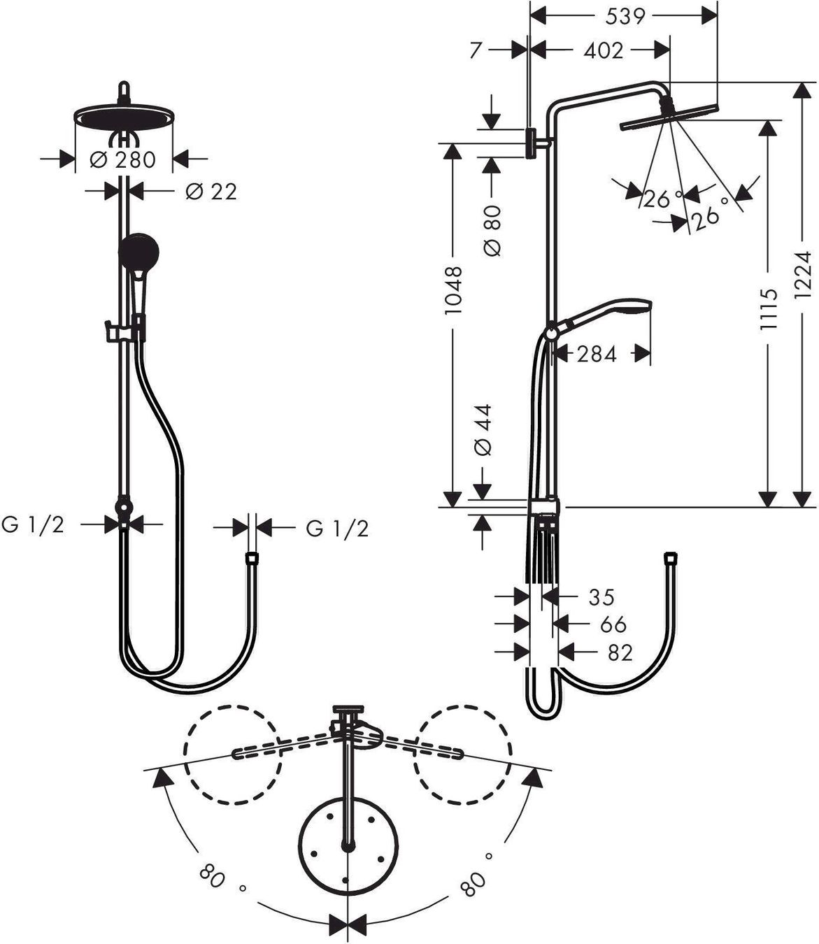 Duschen: Hansgrohe Croma 280 1jet Showerpipe Reno – Neu und originalverpackt aus Bottighofen von zaap 2